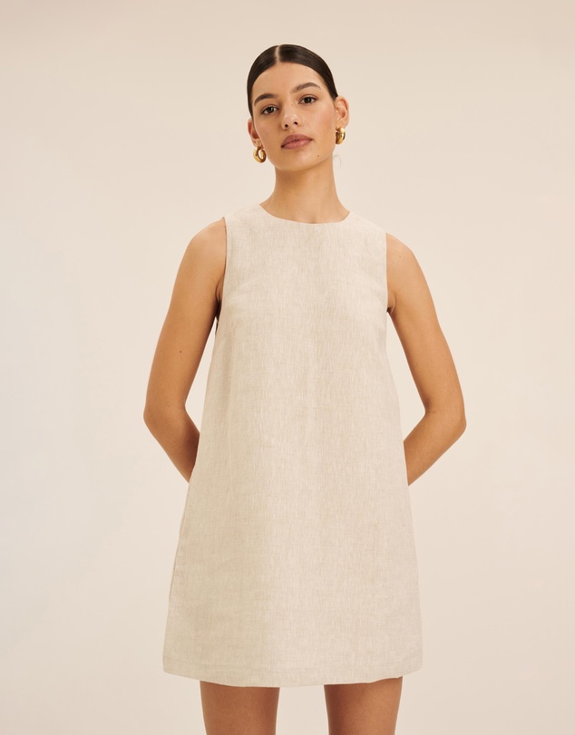 AERE Linen Mini Shift Dress